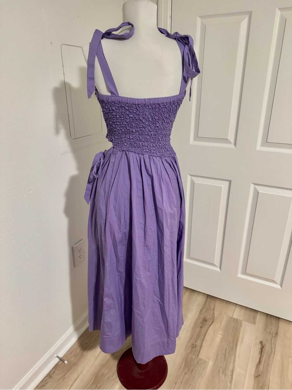 Free People Margate Cotton Midi Dress โ Spring Tulip Purple โ Size XS - Picture 7 of 7